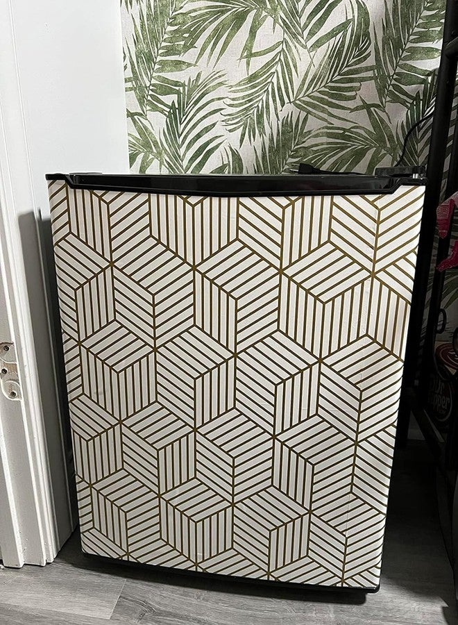 FOKRIM Gold and White Geometric Wallpaper for Walls 45.5x305cm Sticker Wallpaper Peel and Stick Hexagon Removable Self Adhesive Waterproof Wallpaper - Image 3